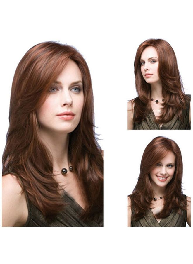 ZCM-HAPPY Big Wavy Long Curly Hair Wig Brown - Image 1