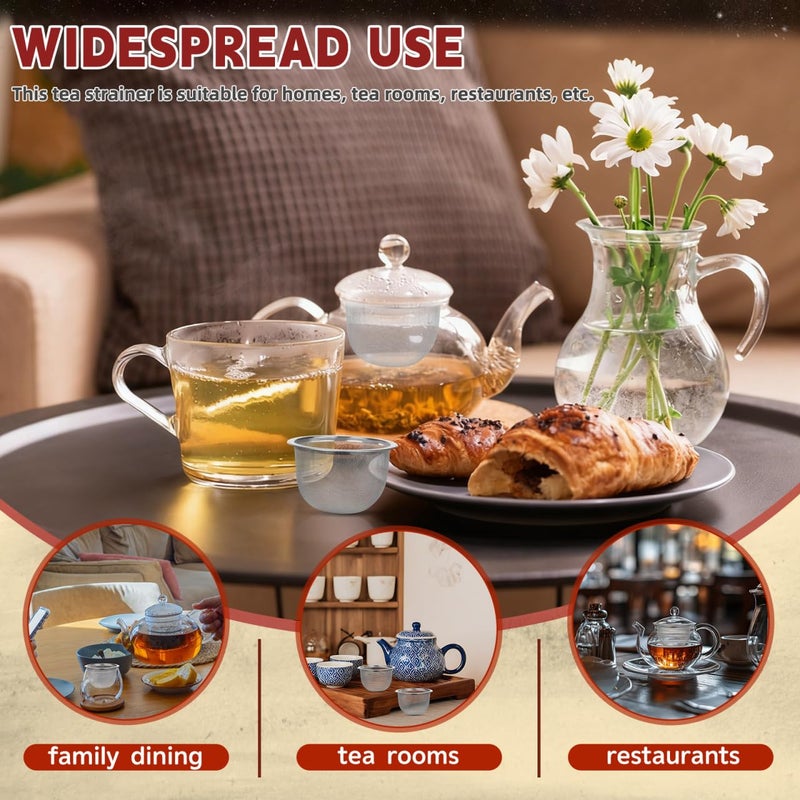 HOMSFOU 4pcs Teapot Strainer Mesh Tea Infuser Loose Leaf Strainer Loose Leaf Tea Infuser Mesh Filter Stainless Steel Strainers Pot Replacement Teapot Strainers - Image 5