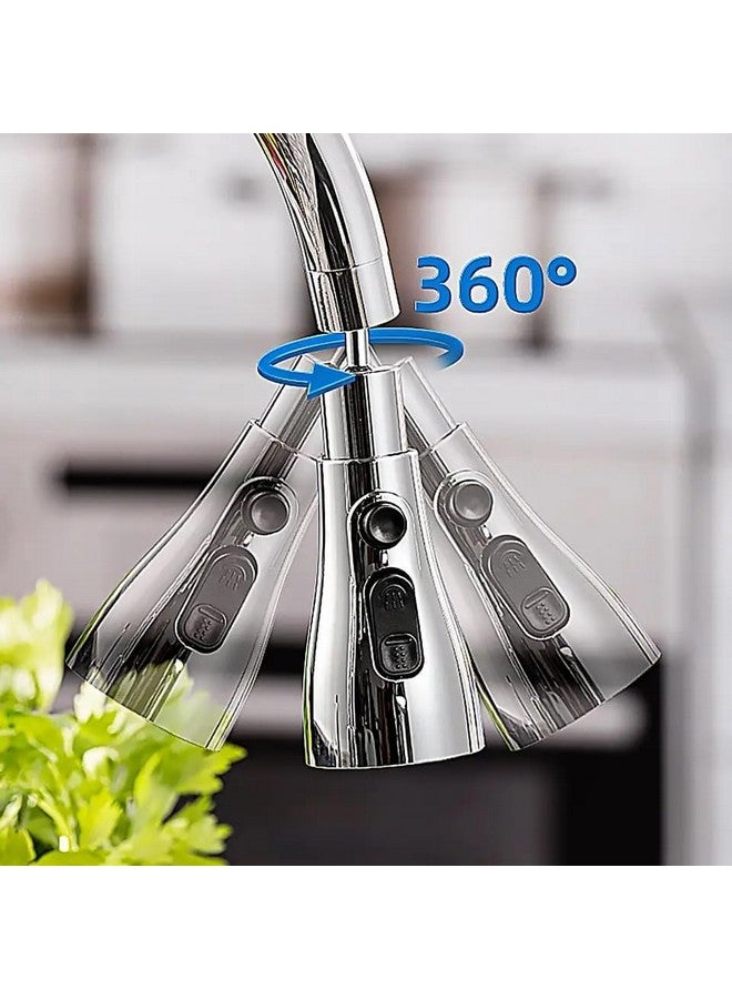JAGGER جاغر JAG19 موسع صنبور لمغسلة المطبخ - واسع | توفير مياه يصل إلى 70% | دوران 360 درجة | فوهة موفرة للمياه، فلتر 4 أوضاع مع 3 أوضاع لتدفق المياه [عبوة كومبو من - 2] (3 أوضاع مع فلتر) - Image 5
