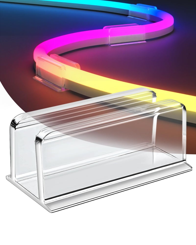 Hetyue Neon Rope Light Clips Mounting - 30Pcs Clear Waterproof LED Strip Clip Brackets - Adhesive Wall Mount Holder for Govee and Other Neon LED Lights Strips (Not Support H61A2 & H61A0) - Image 1
