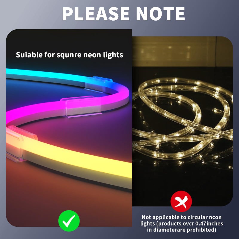 Hetyue Neon Rope Light Clips Mounting - 30Pcs Clear Waterproof LED Strip Clip Brackets - Adhesive Wall Mount Holder for Govee and Other Neon LED Lights Strips (Not Support H61A2 & H61A0) - Image 2