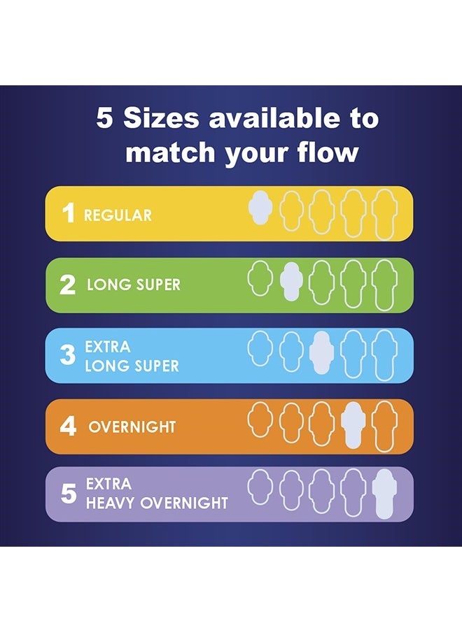 Maxi Overnight Pads with Wings, Size 5, Extra Heavy Overnight, Unscented, 72 Count