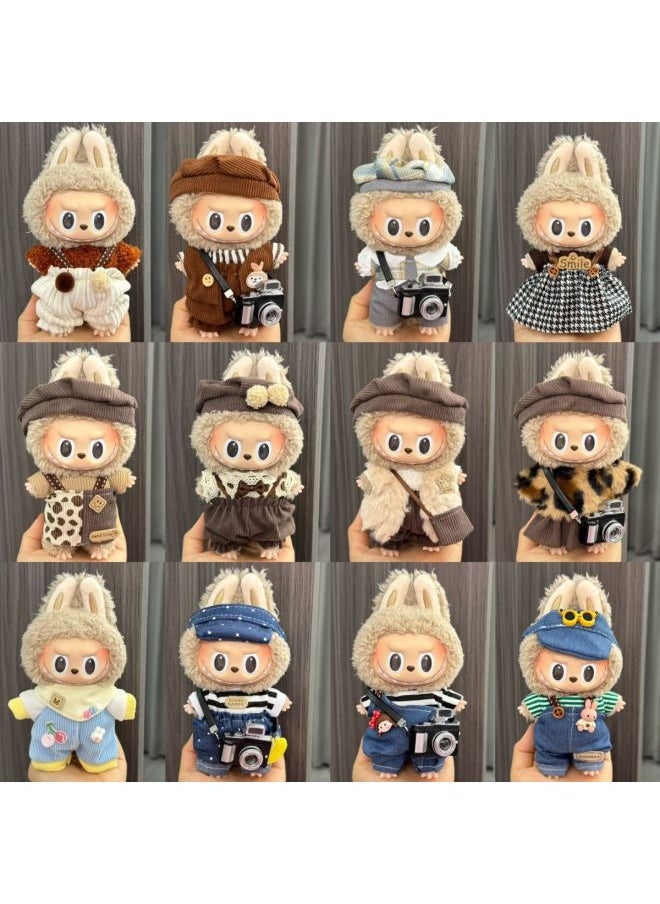 Labu Doll Coat Labubu Vinyl Doll 17cm Doll Dress Up Bubble Mart Doll Dress Up Doll-Height:Lbb-16-only Bulabu Baby Clothes (no Baby) + Camera  - Image 1
