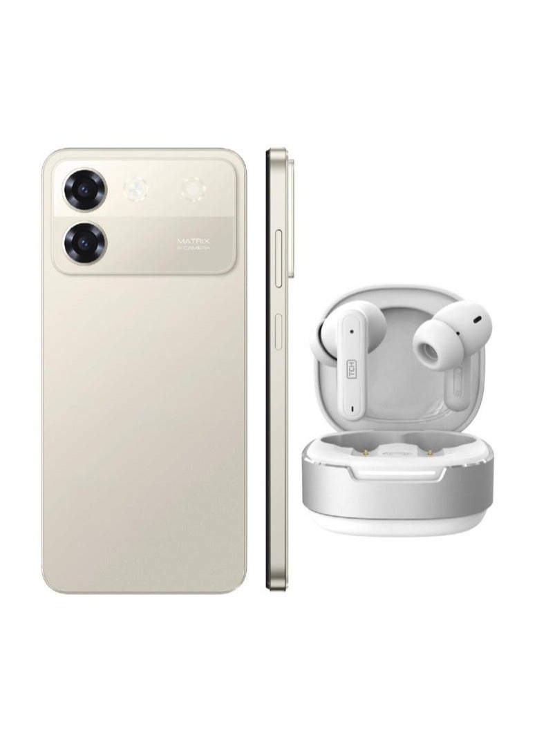 TCH One Pro Gold  Smartphone 6GB+6GB RAM 128GB + D6 White Wireless Earbuds (International Version) - Image 1