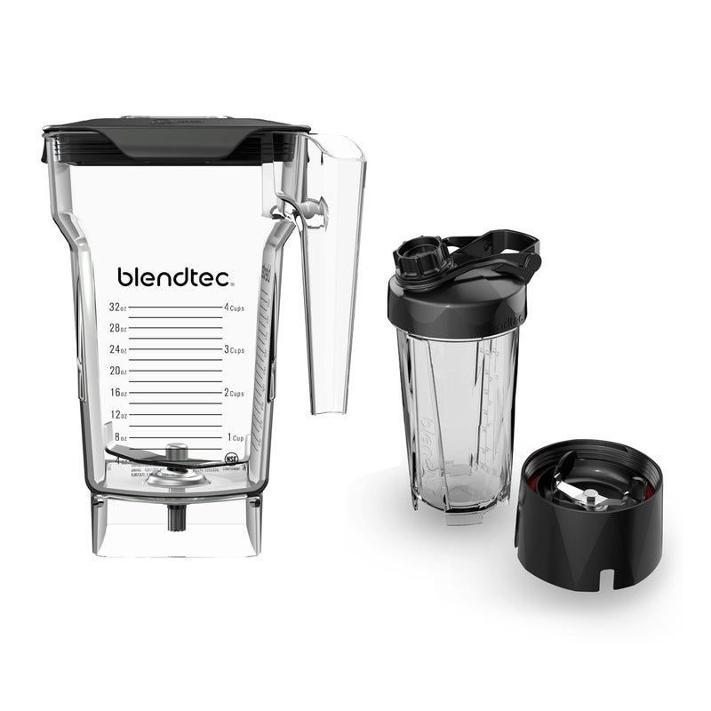 Blendtec 75 oz FourSide Jar and 34 oz GO Travel Bottle Bundle Blender Jars and Personal Blender Attachment Compatible with Blendtec Blenders
