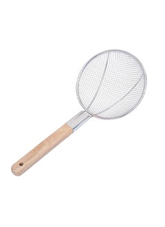 A TO Z 32 cm Stainless Steel Skimmer with Wooden Handle, 68 cm Total Length – Fine Mesh Strainer for Frying, Dumplings, Draining Large Batches, Commercial & Home Use  - Image 1