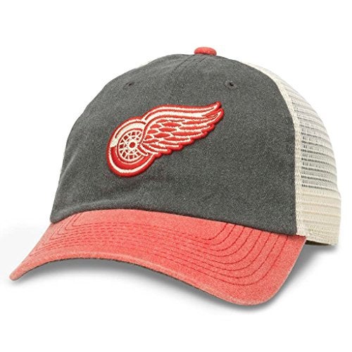 AMERICAN NEEDLE Hanover Officially Licensed NHL Team Mesh Hat, Detroit Red Wings, Ivory/Black/Red (43352A-DRW) - Image 1