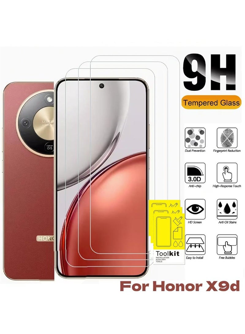 إكس ليفيل واقي شاشة Honor X9d ثلاثي الأبعاد عالي الوضوح، سهل التركيب، حماية فائقة من بصمات الأصابع، مقاوم للخدش، مضاد للفقاعات، متوافق مع جميع أنواع الأغلفة، مع طبقة زجاجية مقسّاة 9H شفافة. - Image 1