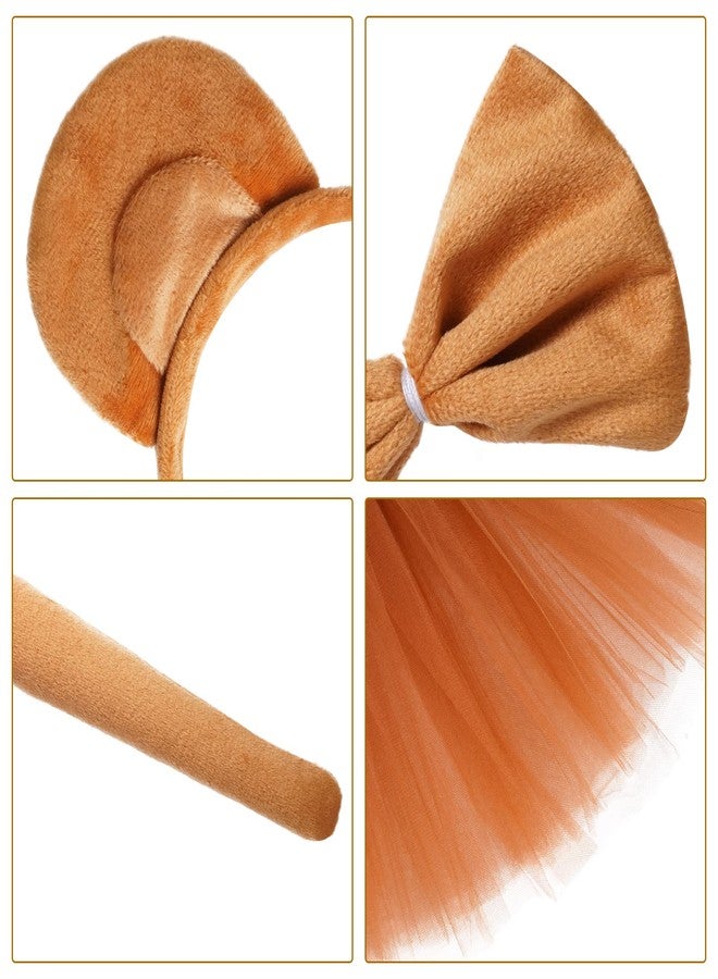 Jmkcoz Animal Monkey Costume Soft Monkey Ears Headband Bowtie Tail Tutu Fancy Costume for Halloween Cosplay Party - Image 5