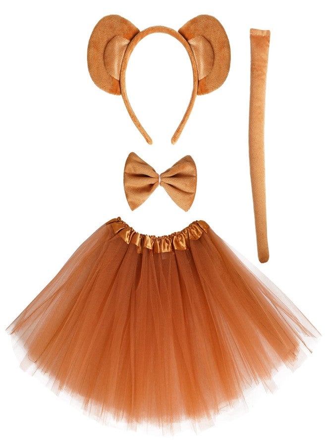 Jmkcoz Animal Monkey Costume Soft Monkey Ears Headband Bowtie Tail Tutu Fancy Costume for Halloween Cosplay Party - Image 1