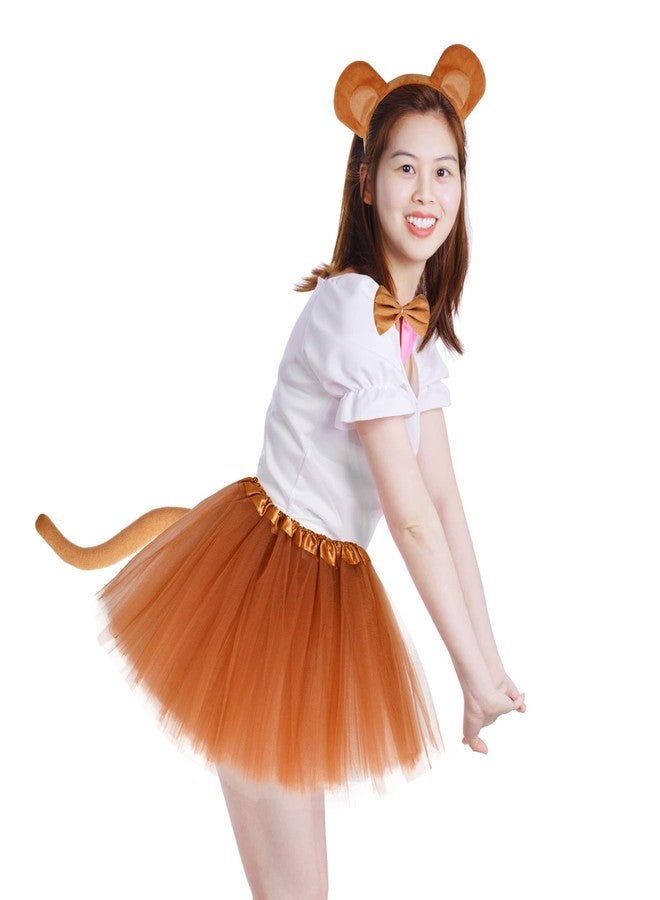 Jmkcoz Animal Monkey Costume Soft Monkey Ears Headband Bowtie Tail Tutu Fancy Costume for Halloween Cosplay Party - Image 4