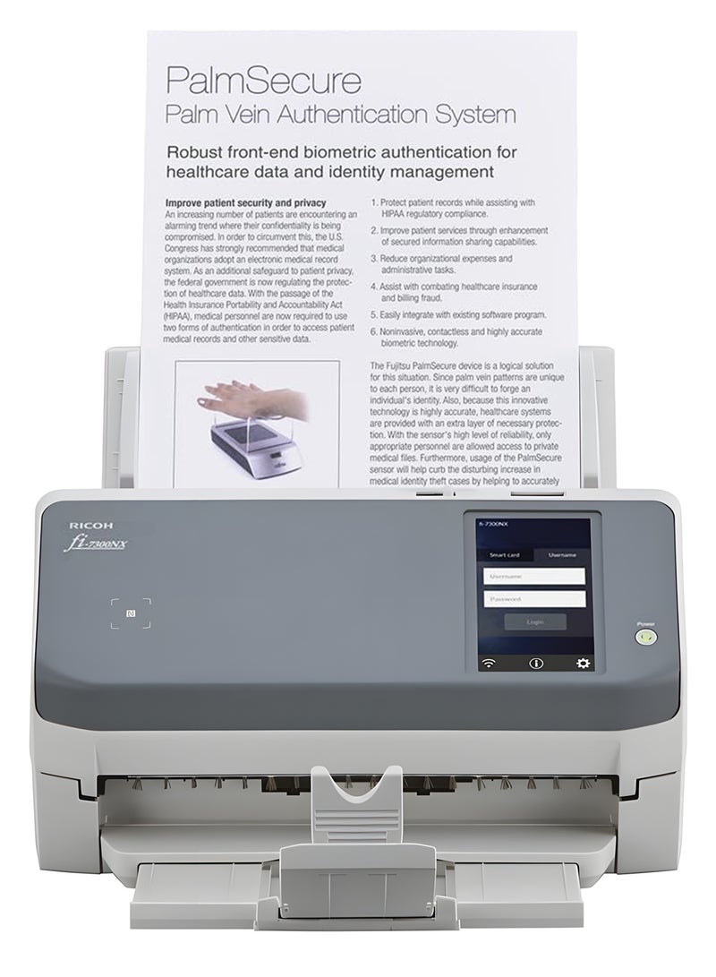 ريكو ماسح ضوئي شبكي ولاسلكي فوجيتسو FI-7300NX للمكاتب والشركات – شاشة لمس ملونة 4.3 بوصة، سرعة مسح 60 صفحة/دقيقة، دعم Wi-Fi ،Ethernet ،NFC - Image 4