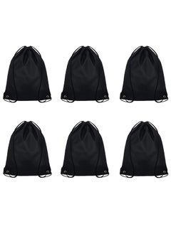 Generic Drawstring Backpack Gym Bags 6 PCS Draw String Nylon String Backpack Sports Bags for Party Gym Sport Trip  - Image 1
