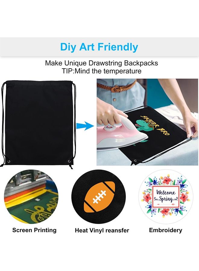 Drawstring Backpack Gym Bags 6 PCS Draw String Nylon String Backpack Sports Bags for Party Gym Sport Trip - Image 2