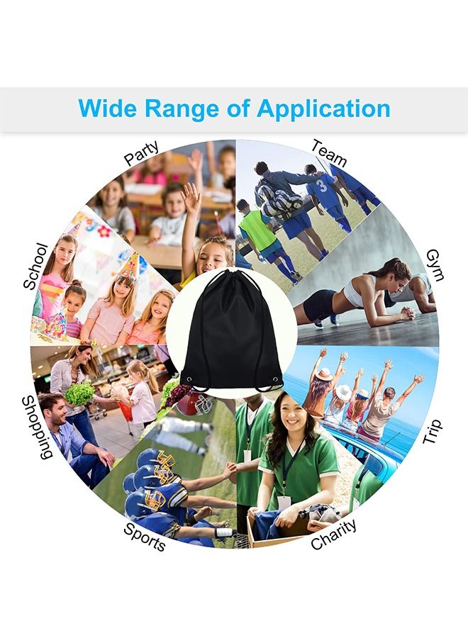 Drawstring Backpack Gym Bags 6 PCS Draw String Nylon String Backpack Sports Bags for Party Gym Sport Trip - Image 3