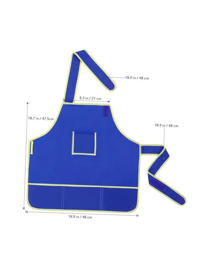 STOBOK Foxnovo Children Kids Waterproof Art Craft Apron Smock for DIY Painting Drawing (Blue) - Image 2
