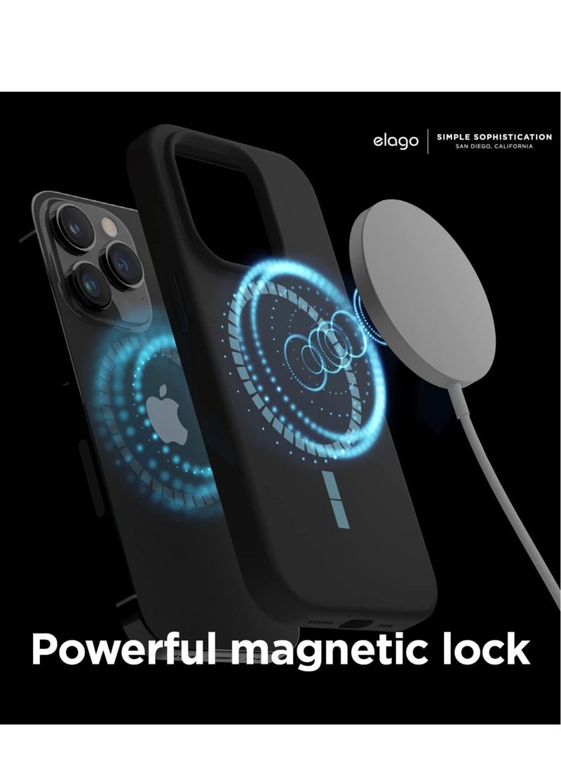 Raxoom Silicone for iPhone 14 Pro MAX case cover Shockproof compatible with MagSafe - Black - Image 3