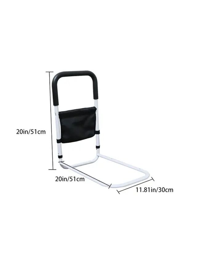 Heavy Duty Bed Rails for Elderly Seniors Disabled Pregnant with Storage Pocket Non Slip Base Easy Installation Bed Assist Rail Fits King Queen Full Twin Extra Large Beds Hospital Nursing Home Home Care Sturdy Construction Fall Prevention Support Senior Safety Features Sleek Metallic Finish Padded Handle Grip Elderly Assistance Modern Safety Bar Reinforced Support Bedside Support Disabled Support White - Image 3
