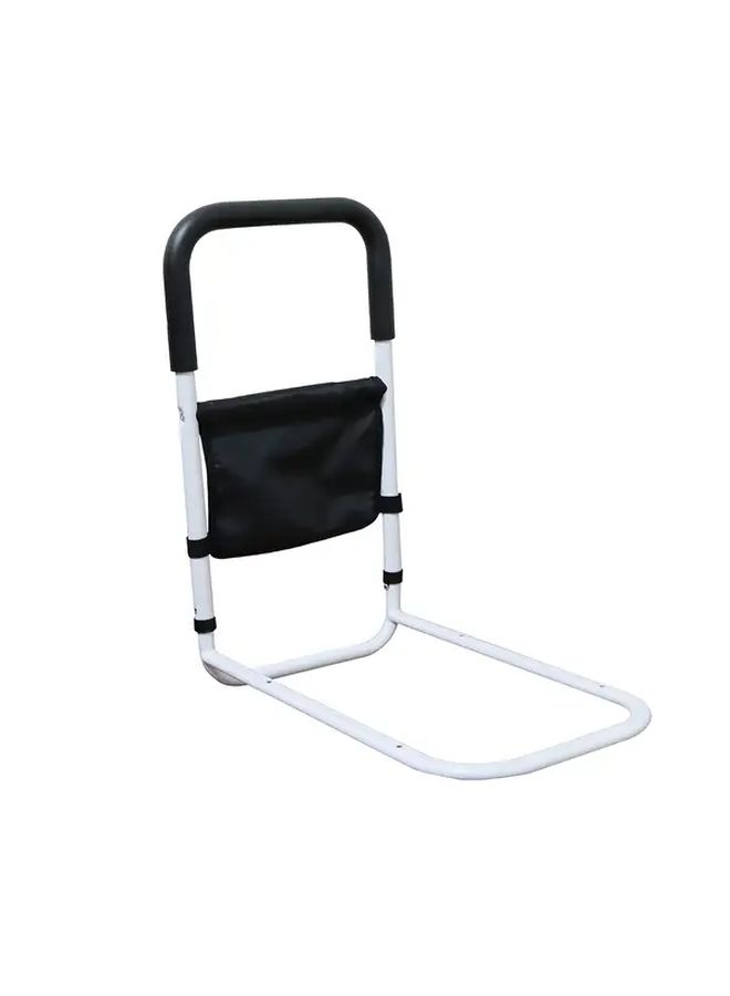 Heavy Duty Bed Rails for Elderly Seniors Disabled Pregnant with Storage Pocket Non Slip Base Easy Installation Bed Assist Rail Fits King Queen Full Twin Extra Large Beds Hospital Nursing Home Home Care Sturdy Construction Fall Prevention Support Senior Safety Features Sleek Metallic Finish Padded Handle Grip Elderly Assistance Modern Safety Bar Reinforced Support Bedside Support Disabled Support White - Image 1