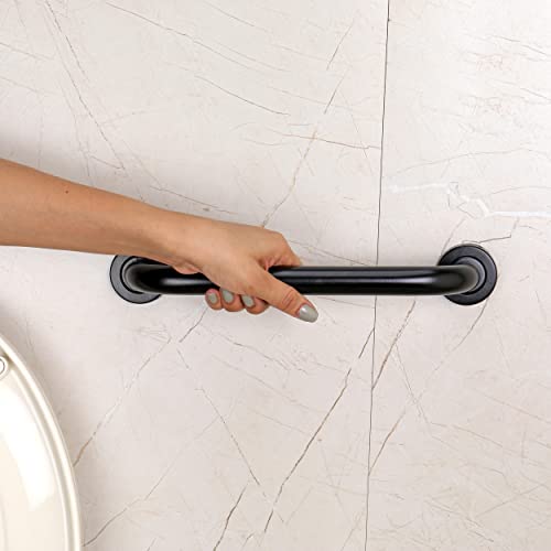 FORTUNE Stainless Steel Grab Bar for Bathroom & Bathtub Wall Mounted Safety Hand Support Rail Black Finish Bathroom Accessories- Balance Handle - Towel Bar - Pack of (10 INCH, Pack of 2) - Image 4