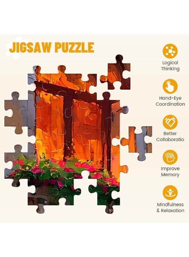 لعبة تركيب صور مكونة من 1000 قطعة للكبار والصغار - لعبة تعليمية وزخرفية ملونة، لعبة كبيرة للترفيه العائلي وفن الحائط - Image 4