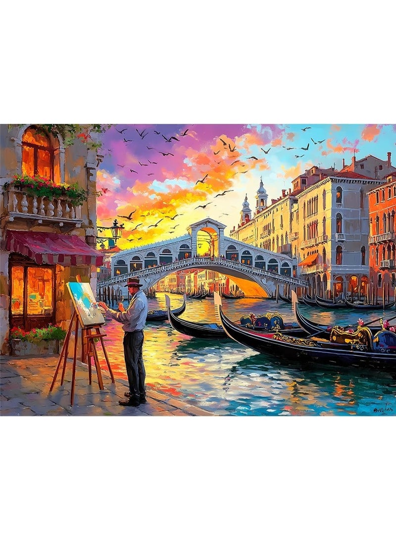 لعبة تركيب صور مكونة من 1000 قطعة للكبار والصغار - لعبة تعليمية وزخرفية ملونة، لعبة كبيرة للترفيه العائلي وفن الحائط - Image 1