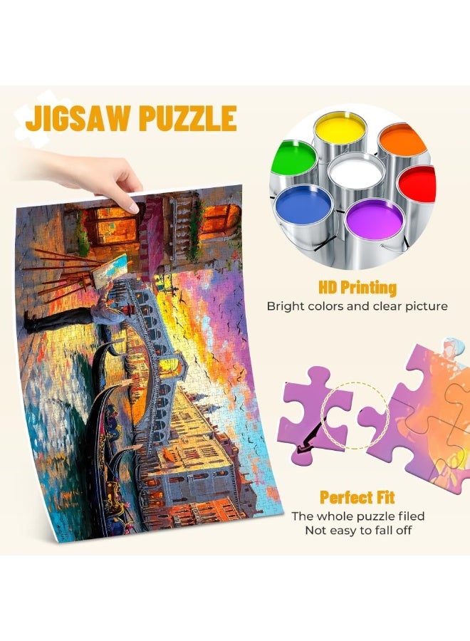 لعبة تركيب صور مكونة من 1000 قطعة للكبار والصغار - لعبة تعليمية وزخرفية ملونة، لعبة كبيرة للترفيه العائلي وفن الحائط - Image 3