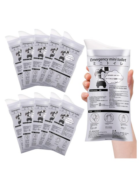 BIGTHREE Disposable Urinal Bags, 10 Pack Portable Camping Pee Bags, Portable Urine Bags, Traffic Jam Emergency Portable Urine Bags, Vomit Bags, Travel Pee...