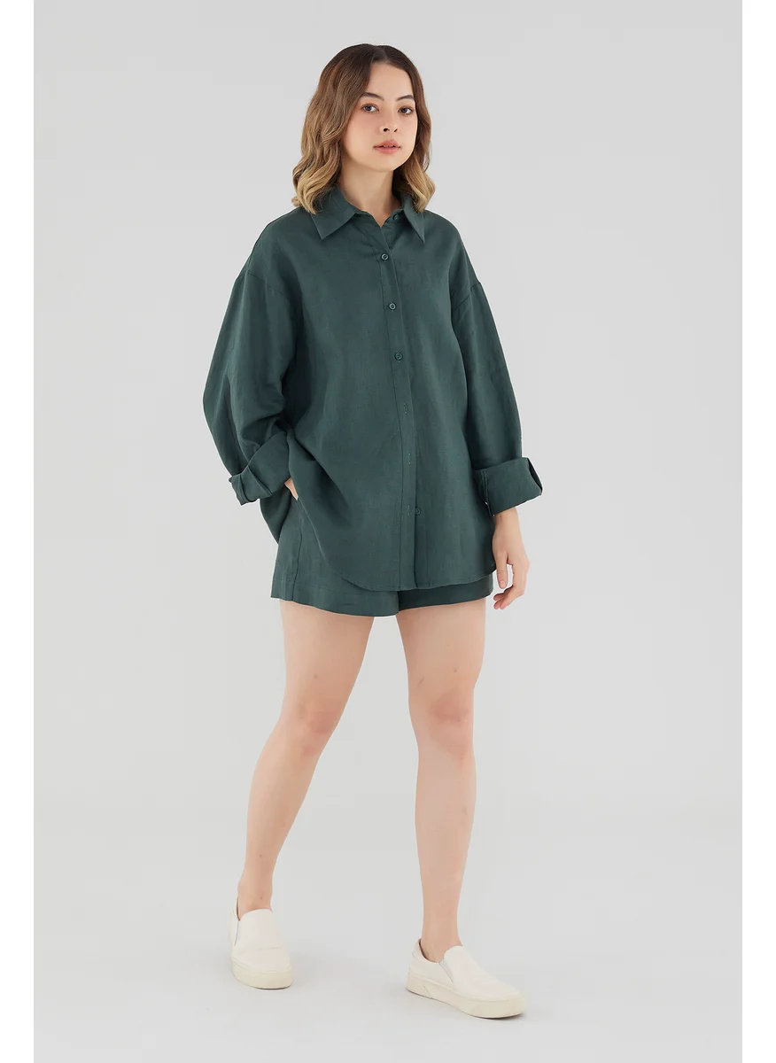 The Editor's Market Malitta Linen Oversized Shirt