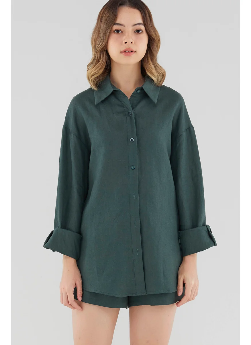 The Editor's Market Malitta Linen Oversized Shirt