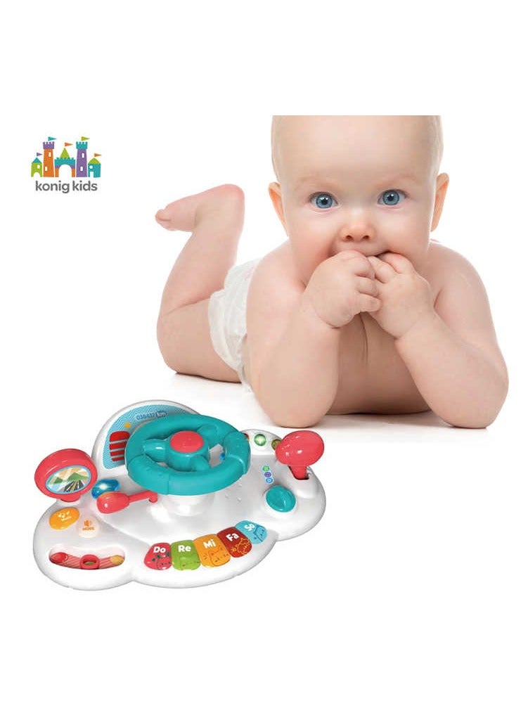 Musical steering wheel game for kids - an interactive game with sounds and music