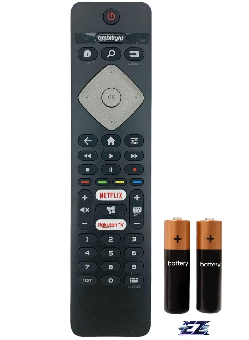 ELTRAZONE Remote Control Compatible for Philips 32PFS6905/12 70PUS6724/12 70PUS6704/12 75PUS6754/12 65PUS6754/12 55PUS6754/12 4K UHD LED Smart TV with battery - Image 1