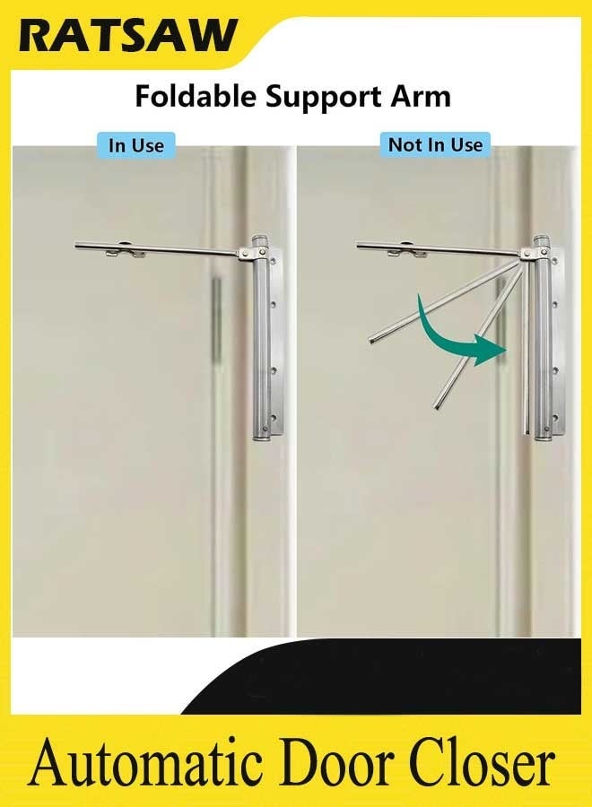 Screen Door Closer, Heavy Duty Automatic Door Closer, Safety Spring Door Closer for Storm Door, Steel Door Closer with Adjustable Closing Speed, Smooth and Quiet Door Closer for Hinge Door - Image 5