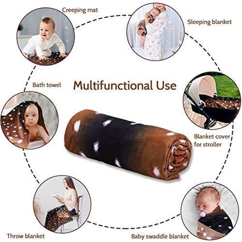GFU Baby balnket for Boys and Girls, Swaddle Receiving Plush Blanket, Soft Western Newborn Unisex Sleep Blanket for Infant Toddler and Kids for Crib and Stroller, Deer Skin Print, Hunting Theme - Image 5