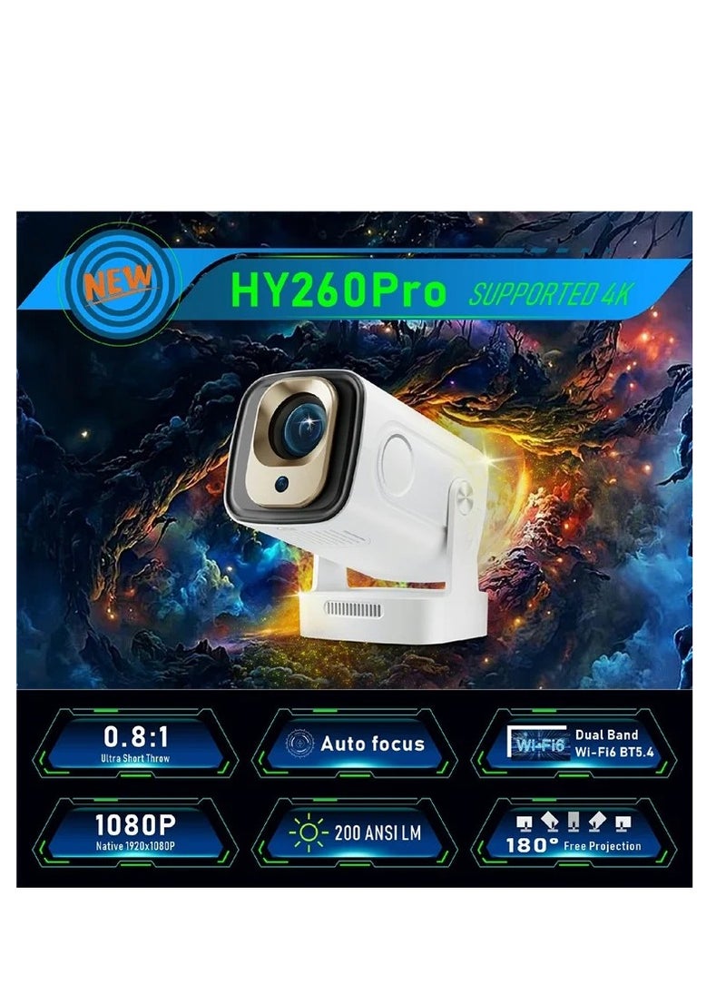 ماركة غير محددة بروجكتور ميني ذكي بدقة 1080P مع واي فاي وبلوتوث – أندرويد 11، تصحيح تلقائي، دوران 180 درجة  - Image 3