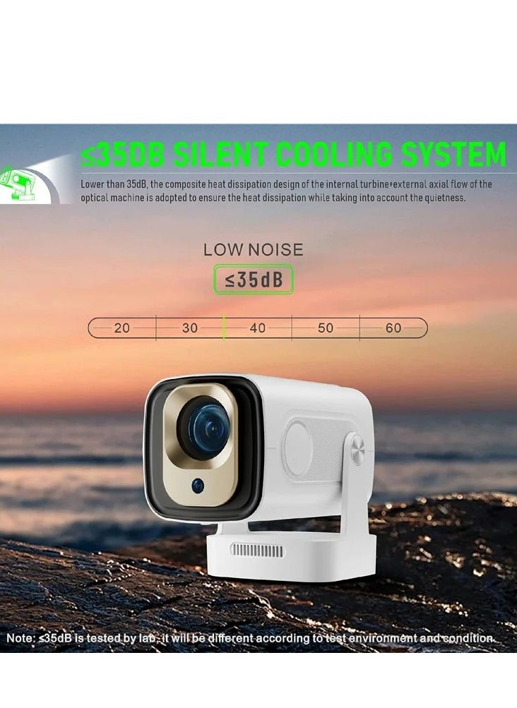 ماركة غير محددة - بروجكتور ميني ذكي بدقة 1080P مع واي فاي وبلوتوث – أندرويد 11، تصحيح تلقائي، دوران 180 درجة - Image 1