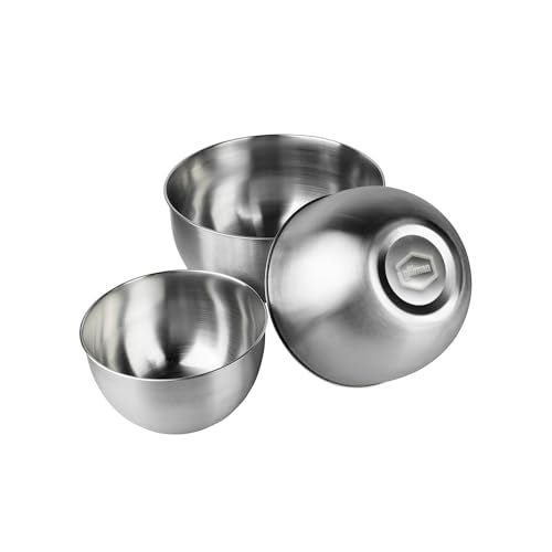 Gluman Stainless Steel Mixing Bowls for Kitchen | Mixing Bowl for Cake Batter | Kitchen and Baking Accessories Items | Set of 3 Pieces (4500ml, 2500ml, 1500ml) - Silver (Set of 3 Mixing Bowls) - Image 2