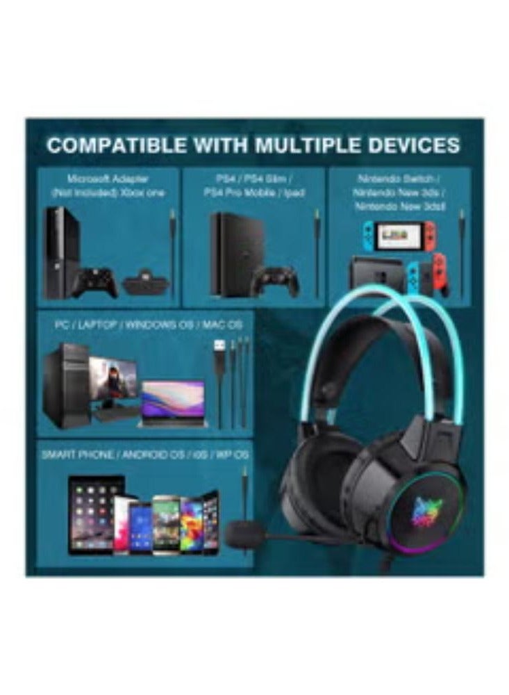 X15 Pro Wired PC Gaming Headphone with Mic and LED Light - Image 2