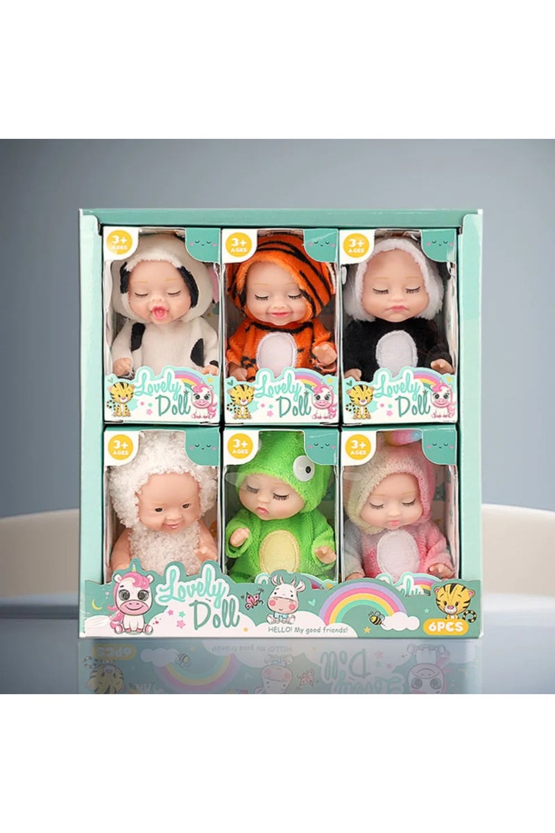 WW-02 6pc Realistic Reborn Doll with 6 Expressions: Cute, Sleeping, Dreaming, BJD Toy