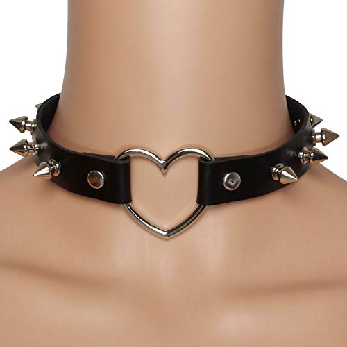 MILAKOO Black Pu Leather Choker for Women Gothic Rock Studded Emo Spiked Choker Punk Accessories - Image 2