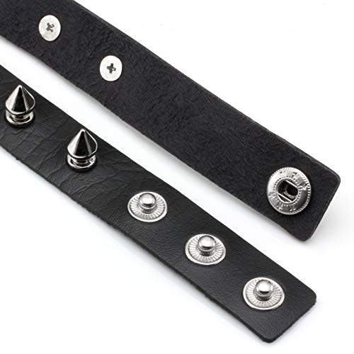 MILAKOO Black Pu Leather Choker for Women Gothic Rock Studded Emo Spiked Choker Punk Accessories - Image 3