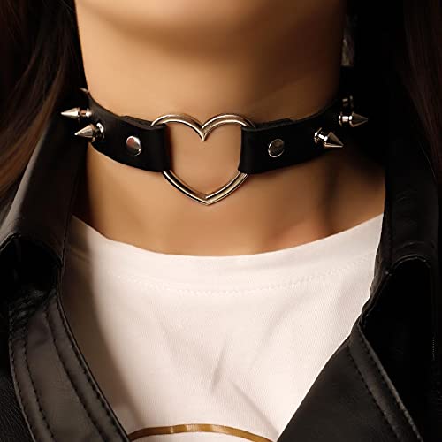 MILAKOO Black Pu Leather Choker for Women Gothic Rock Studded Emo Spiked Choker Punk Accessories - Image 4