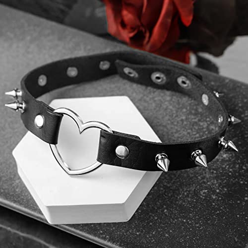 MILAKOO Black Pu Leather Choker for Women Gothic Rock Studded Emo Spiked Choker Punk Accessories - Image 5