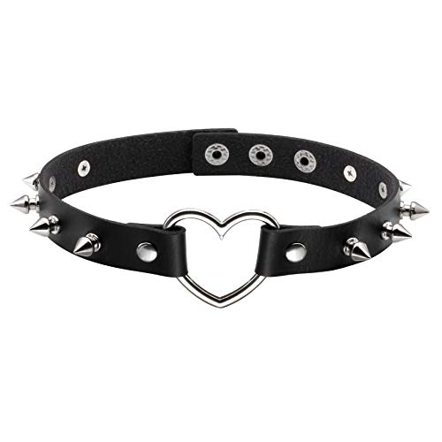 MILAKOO Black Pu Leather Choker for Women Gothic Rock Studded Emo Spiked Choker Punk Accessories - Image 1
