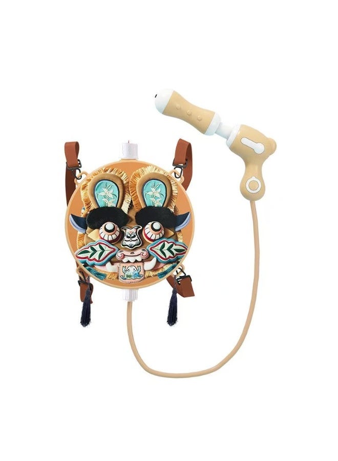 Water Squirt Toy Backpack, 1500ml Soaker Sprayer, Pull Push Action with Chinese Traditional Tiger Head Design Style, Summer Use Set, Outdoor Play Kit, Toy for Pool Beach Backyard Lake Park Picnic Party Fun - Image 1