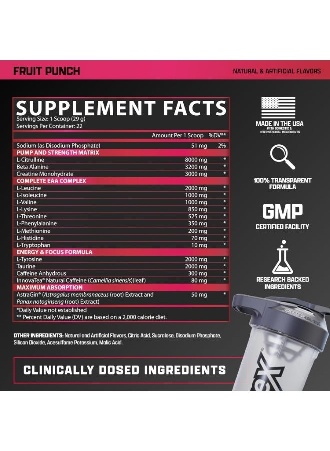 Nutrex Research Outlift Clinical Pre-Workout Powder With L-Citrulline, Creatine Monohydrate, Beta-Alanine, Essential Amino Acids and Natural Caffeine, Fruit Punch, 22 Servings - Image 3