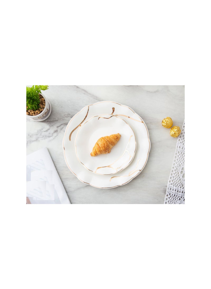 MARBLE Tea set with full gateau service, 30 pieces, white marble TS45830G  - Image 3