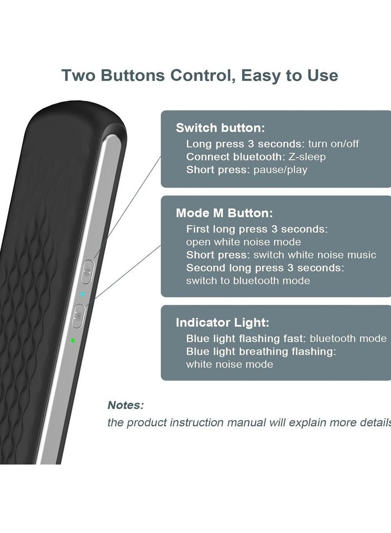 وسادة مكبر صوت ستيريو صغير محمول يعمل بالتوصيل العظمي وبلوتوث للنوم، وسادة مكبر صوت ستيريو محمول يعمل بالتوصيل العظمي وبلوتوث للنوم، جهاز ضوضاء بيضاء للنوم العميق لمن ينامون على جانبهم (أسود) - Image 4