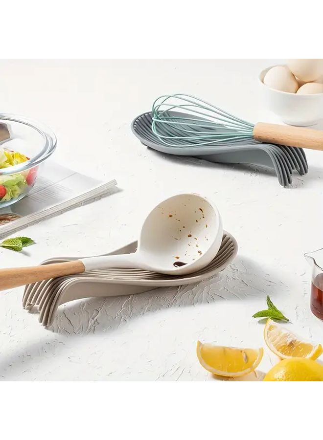 1Pc Black Silicone Spoon and Utensil Organizer Non Slip Kitchen Countertop Storage Space Saving for Spatula Turner Slotted Spoon Dishwasher Safe Easy to Clean for Home Restaurant Cafe Professional Chef Supplies CompactDesign - Image 5