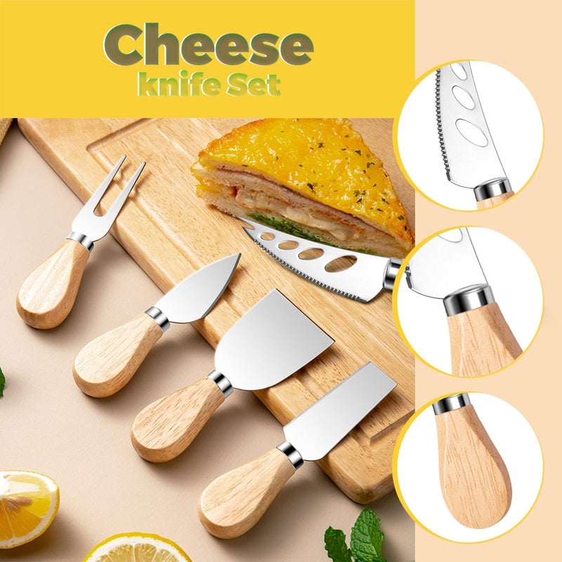 Mlurcu Charcuterie Boards Accessories Charcuterie Utensils Cheese Butter Spreader Knife Set with Wooden Handles Small Serving Tongs Mini Forks and Spoons Toothpick Flags for Party Platter Appetizers - Image 4